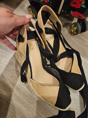 Zara Lace-up Espadrille Wedge Shoes